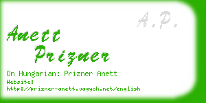 anett prizner business card
